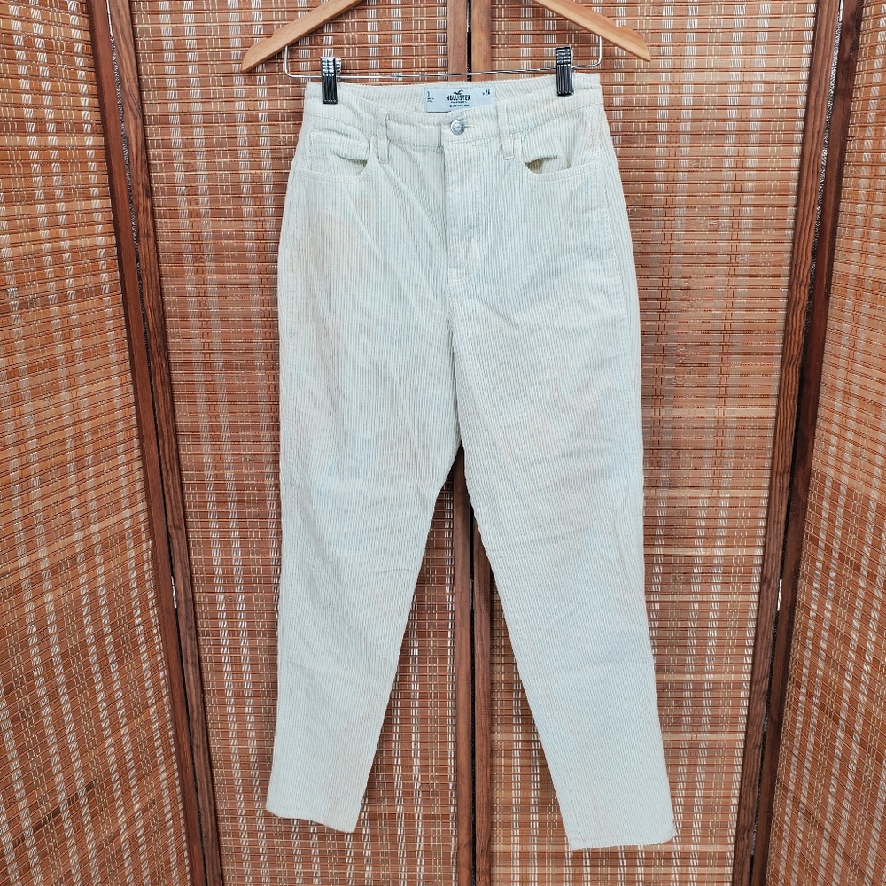♧ Hollister Cream Ultra High Rise Corduroy Jeans Size 3